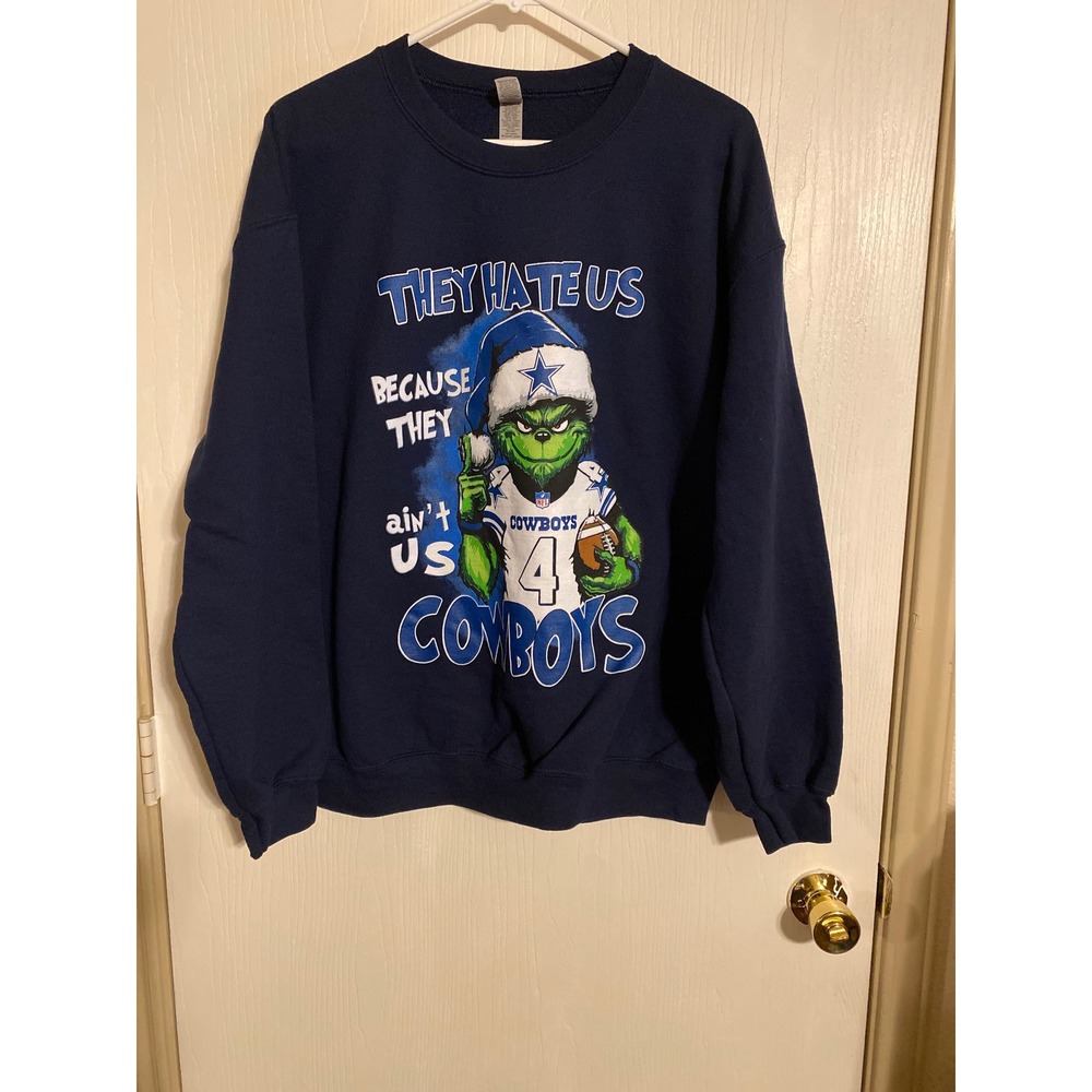 Gildan Dallas Cowboys Dak Prescott 4 Grinch Navy Blue Sweatshirt Mens Large
0508